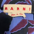 Load image into Gallery viewer, Marni Black / Purple / Burgundy Printed Sleeveless Wool Gauze Flared Midi Dress

