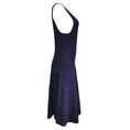Load image into Gallery viewer, Ralph Lauren Collection Navy Blue Sleeveless Flared Knit Midi Dress
