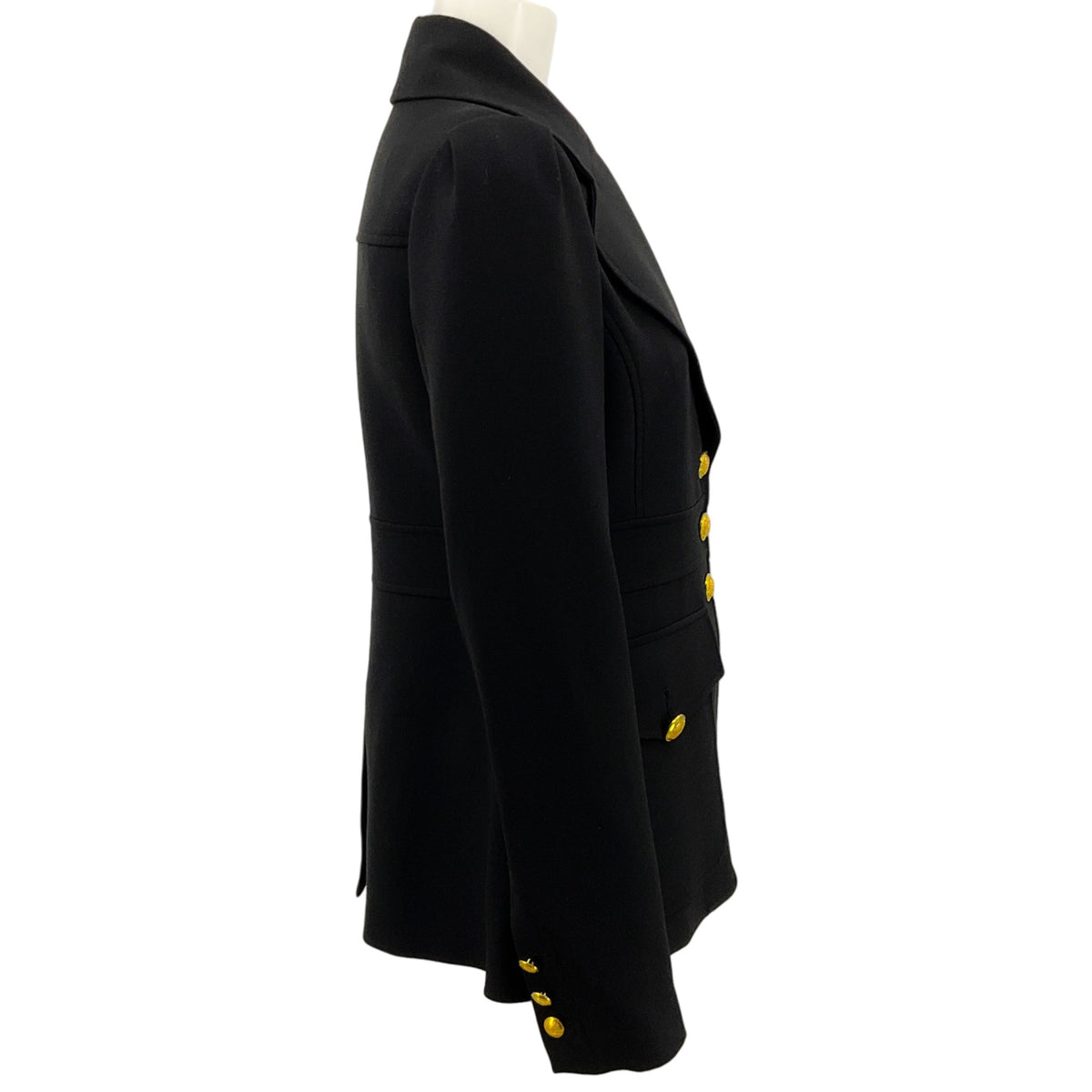 A.L.C. Black Ponte Knit Amelia Jacket with Gold Buttons