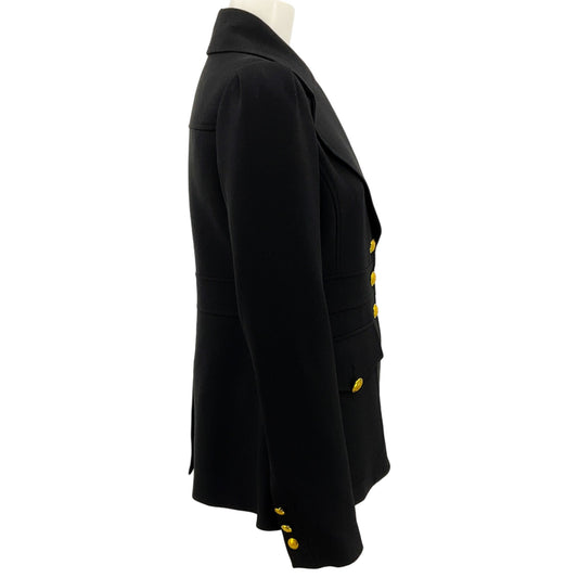 A.L.C. Black Ponte Knit Amelia Jacket with Gold Buttons
