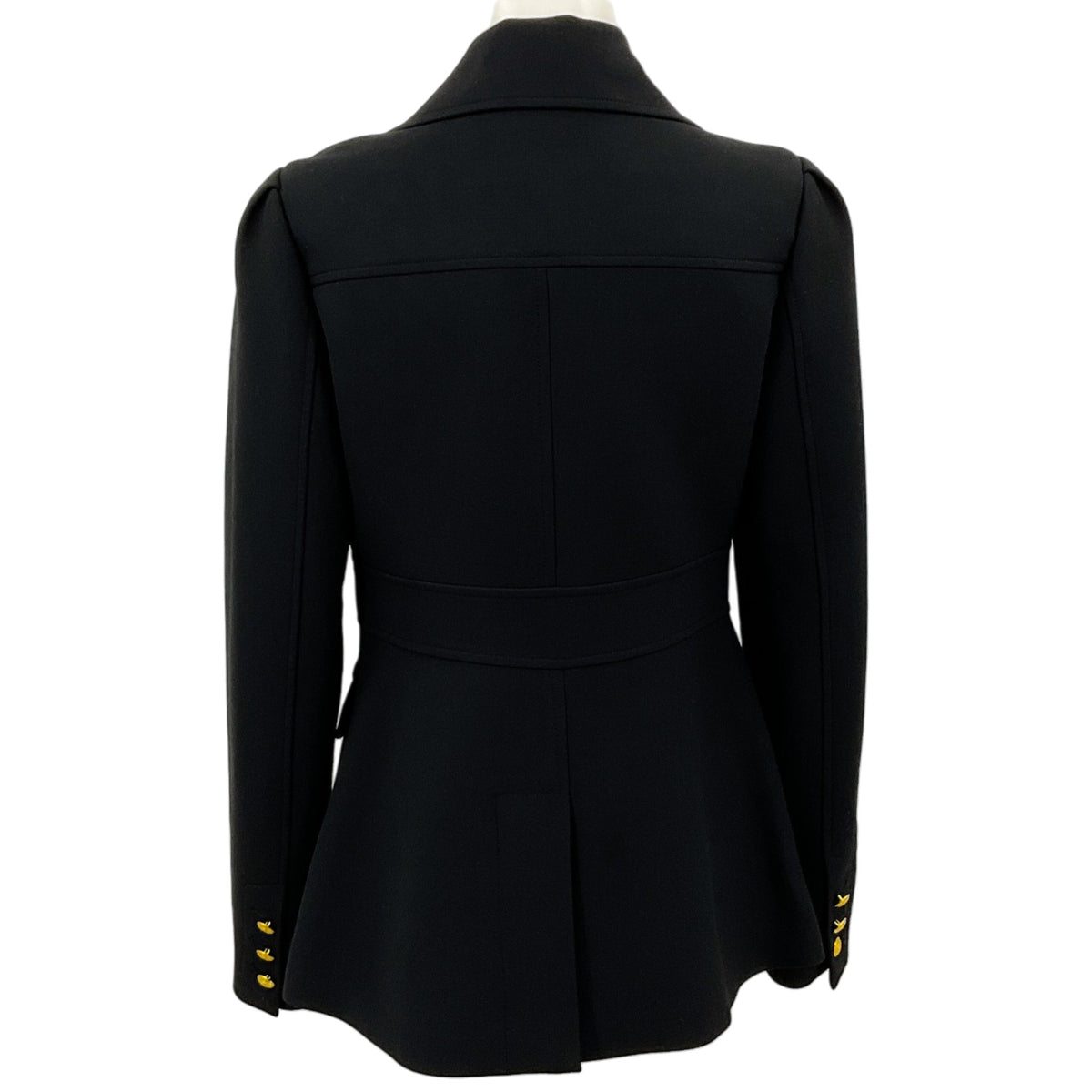 A.L.C. Black Ponte Knit Amelia Jacket with Gold Buttons