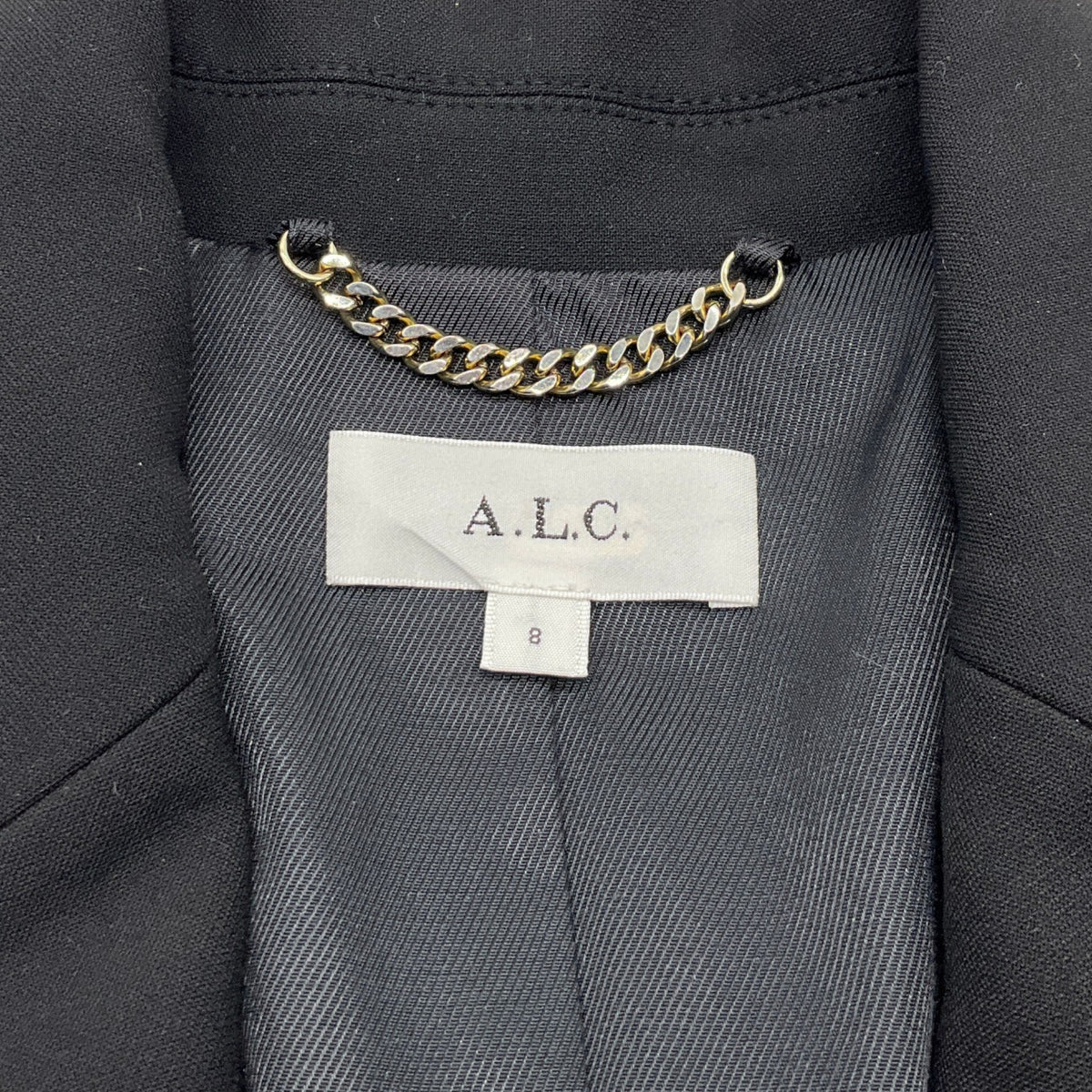 A.L.C. Black Ponte Knit Amelia Jacket with Gold Buttons