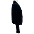 Load image into Gallery viewer, L'Agence Navy Blue Velvet Cropped Open Front Wayne Jacket
