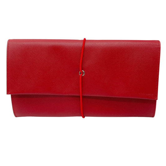 Prada Red Saffiano Leather Clutch Bag