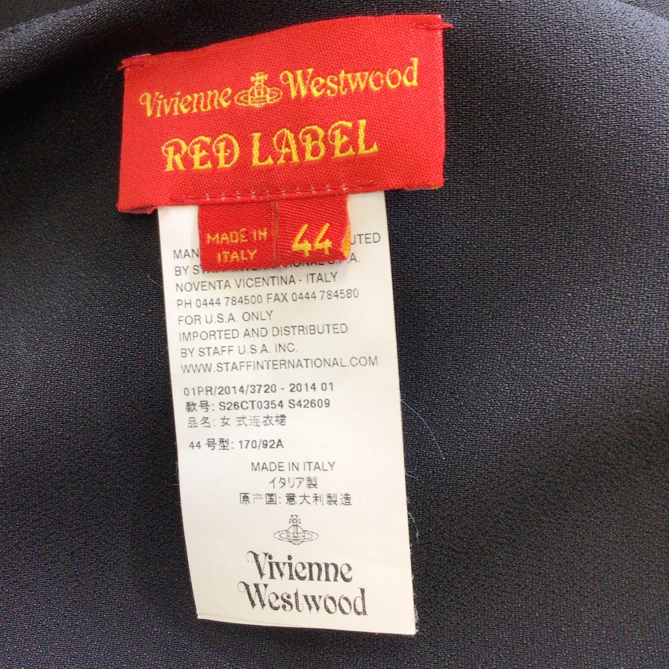 Vivienne Westwood Red Label Black Structured Crepe Midi Dress