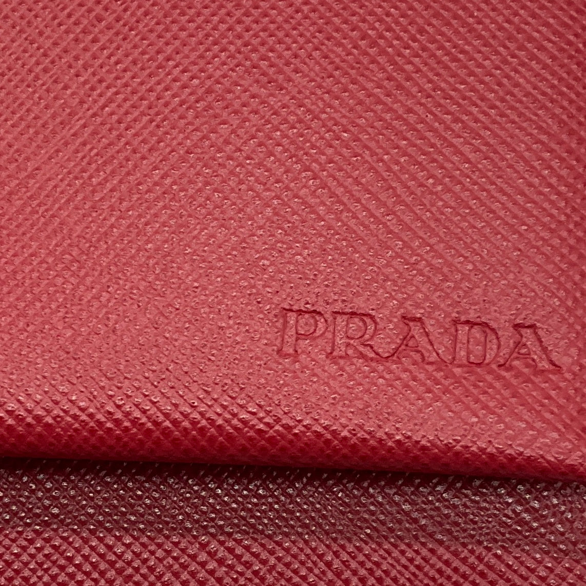 Prada Red Saffiano Leather Clutch Bag