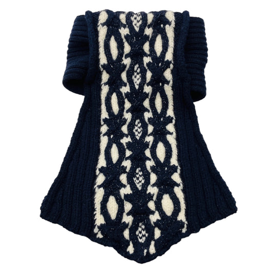 Chanel Navy / Ecru 2018 Wool and Cashmere Knit Collar