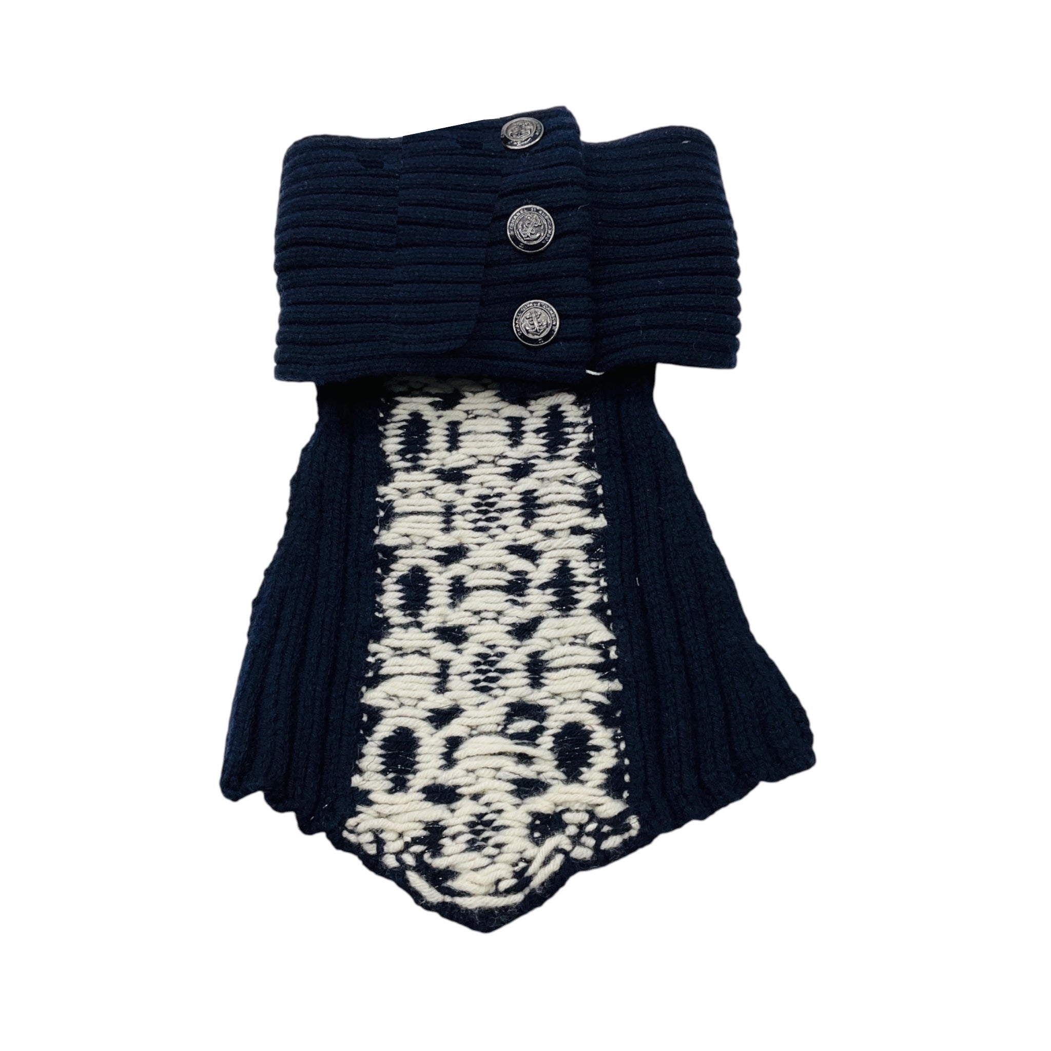Chanel Navy / Ecru 2018 Wool and Cashmere Knit Collar