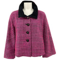 Load image into Gallery viewer, Escada Pink / Black Wool Knit Funnel Neck Jacket
