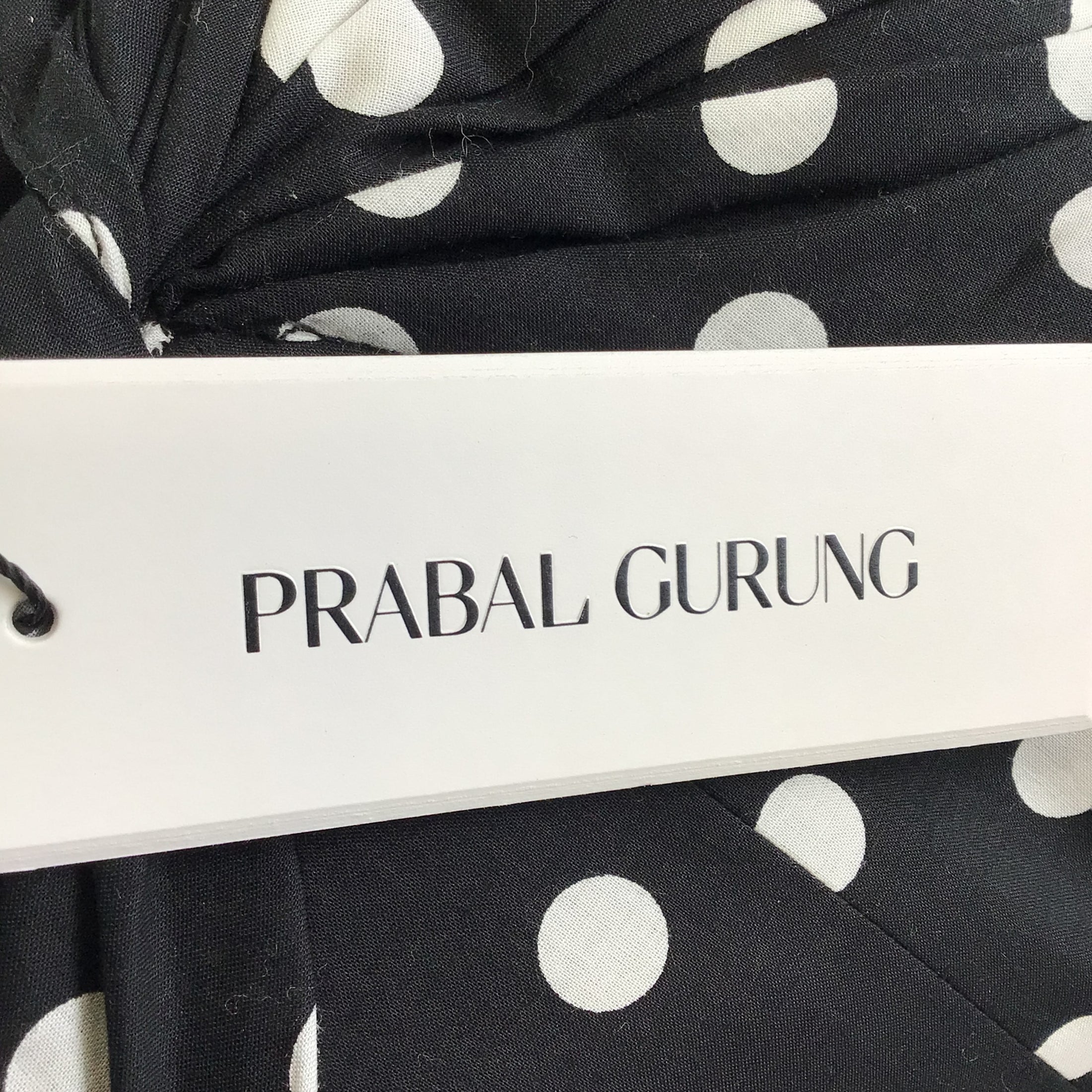 Prabal Gurung Black / White Polka Dot Print Cotton Top