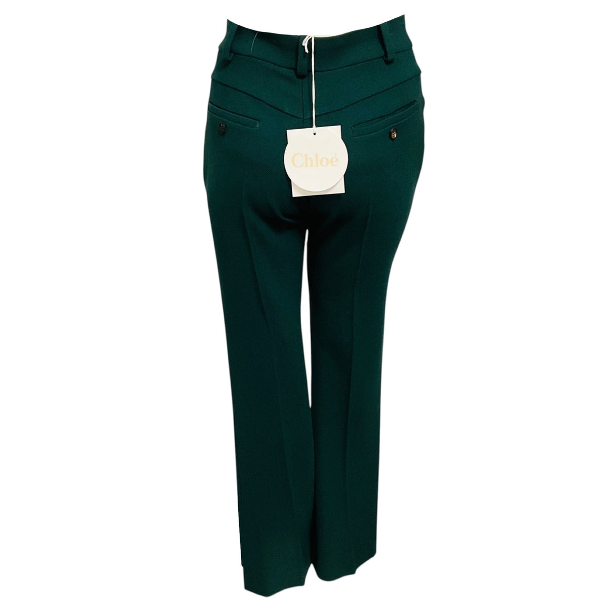 Chloe Lightless Green Wool Trouser Pants