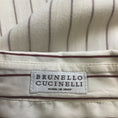 Load image into Gallery viewer, Brunello Cucinelli Ivory / Burgundy Striped Sleeveless Button-down Silk Top
