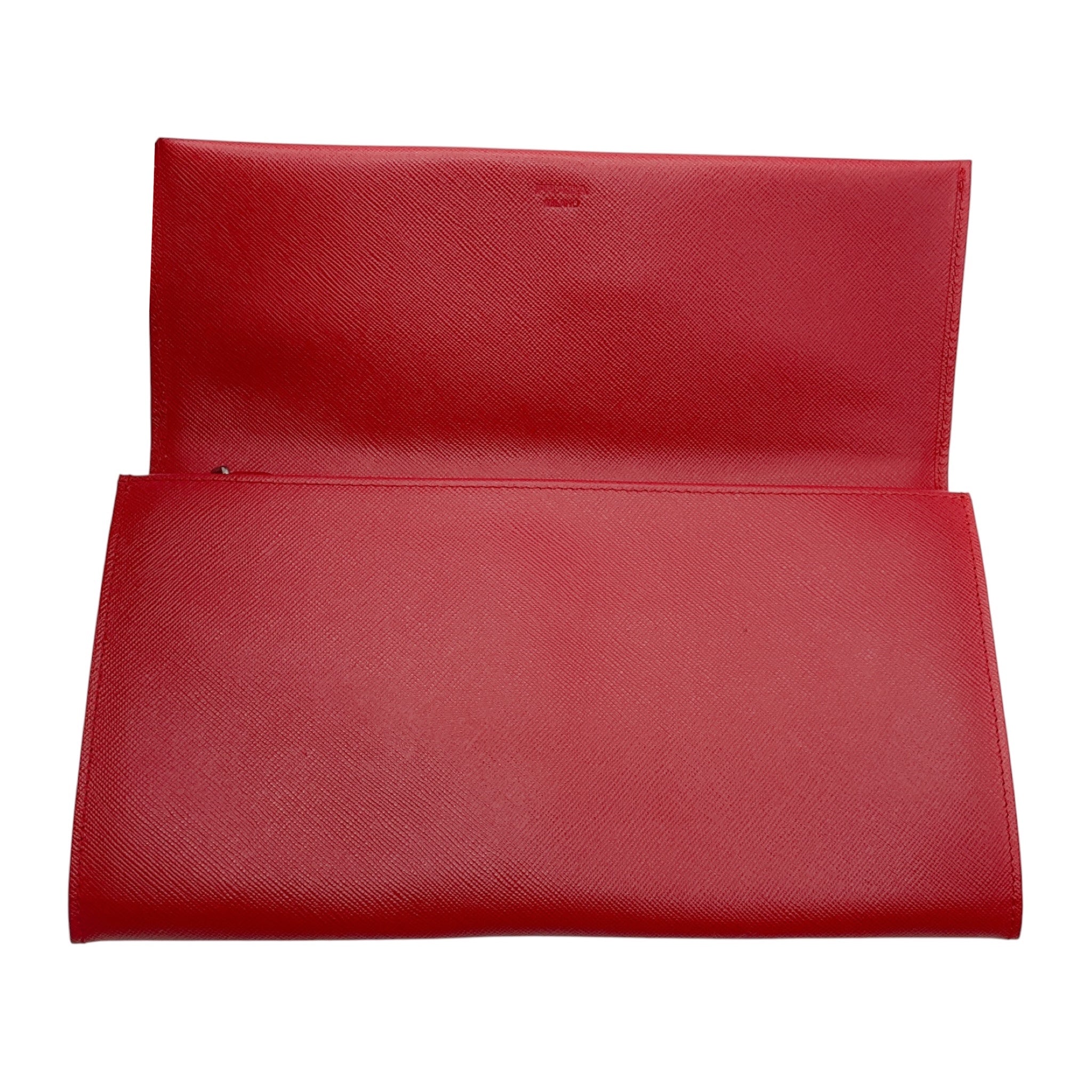 Prada Red Saffiano Leather Clutch Bag