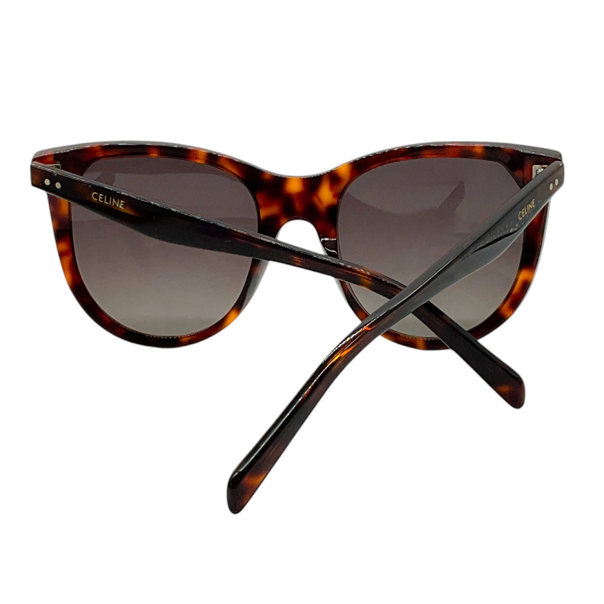 Celine Brown Tortoiseshell Acetate Cat Eye Sunglasses