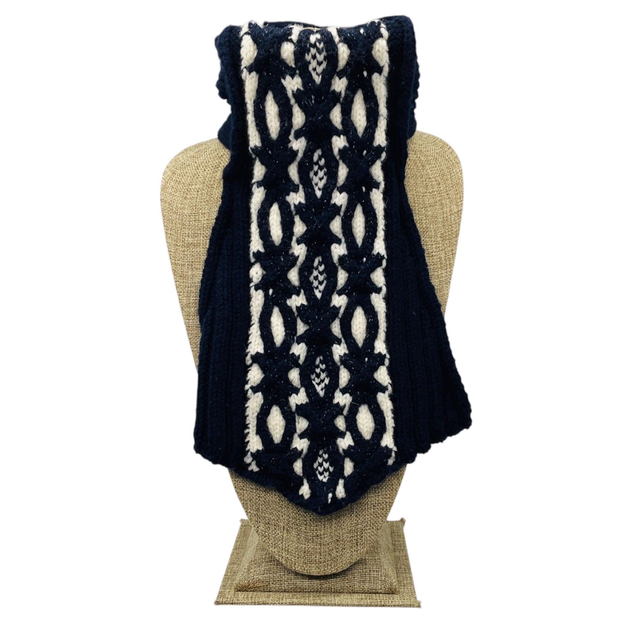 Chanel Navy / Ecru 2018 Wool and Cashmere Knit Collar
