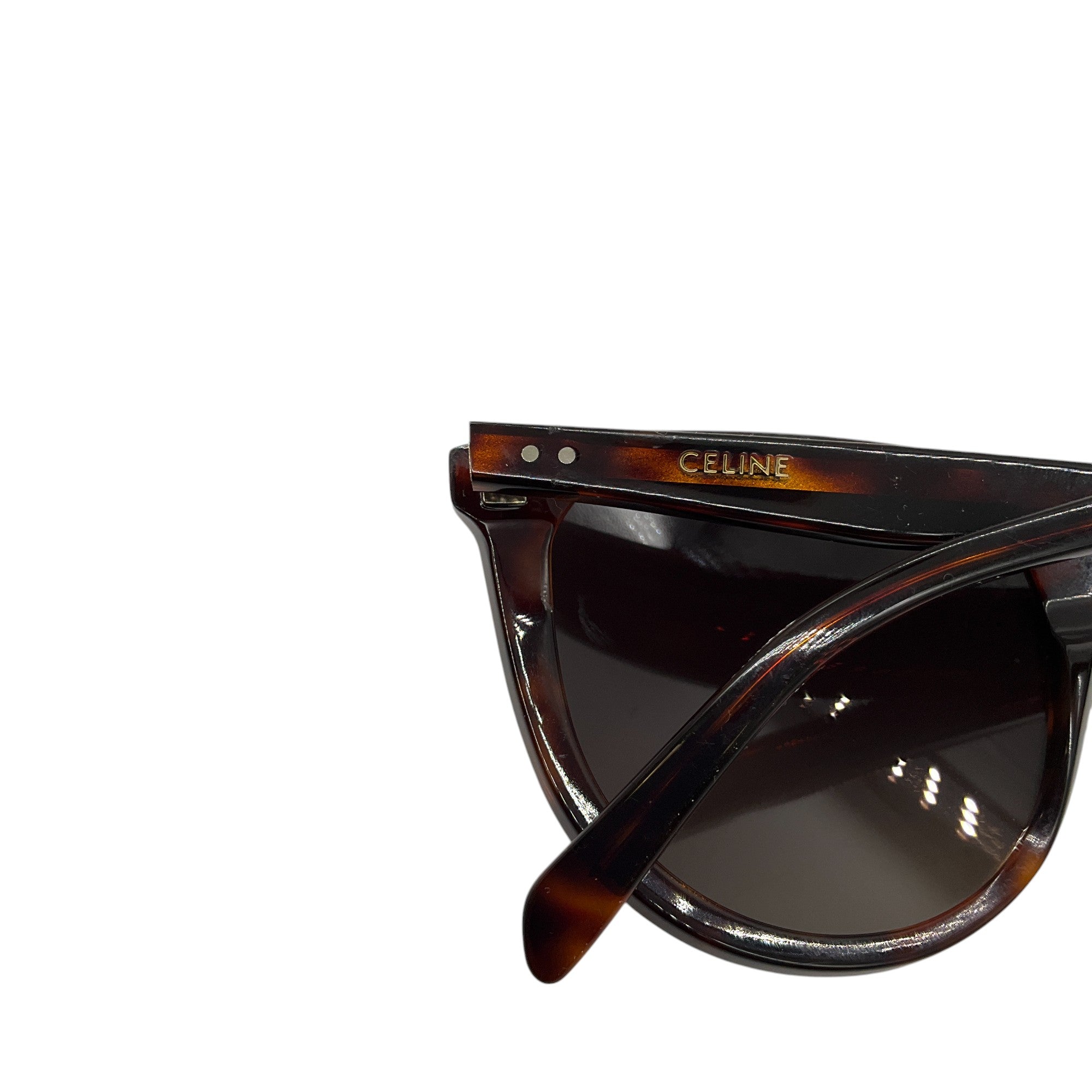 Celine Brown Tortoiseshell Acetate Cat Eye Sunglasses