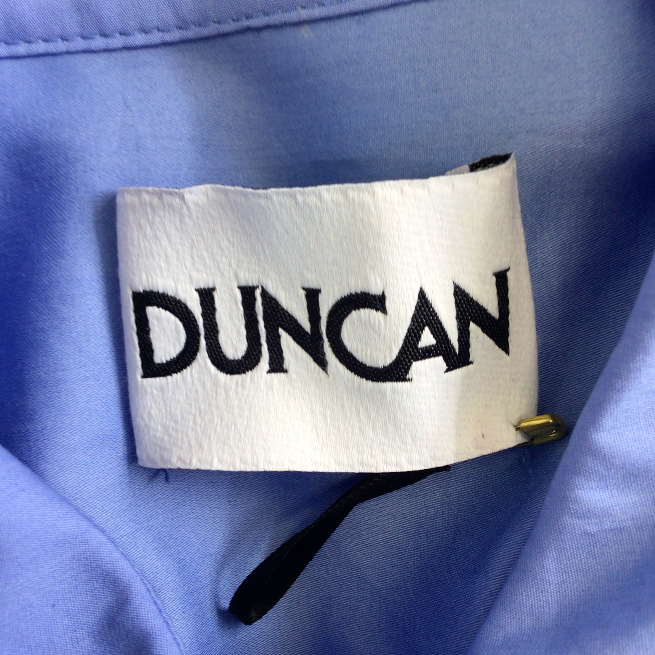 Duncan Blue / Orange Embellished Short Sleeved Button-down Cotton Shirt