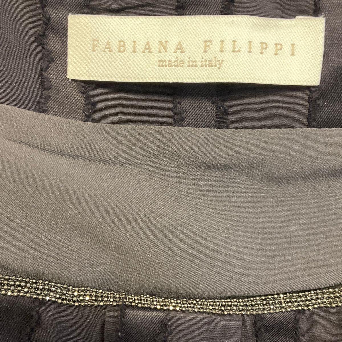 Fabiana Filippi Aubergine Sleeveless Pleated Midi Dress with Monili