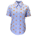 Load image into Gallery viewer, Duncan Blue / Orange Embellished Short Sleeved Button-down Cotton Shirt
