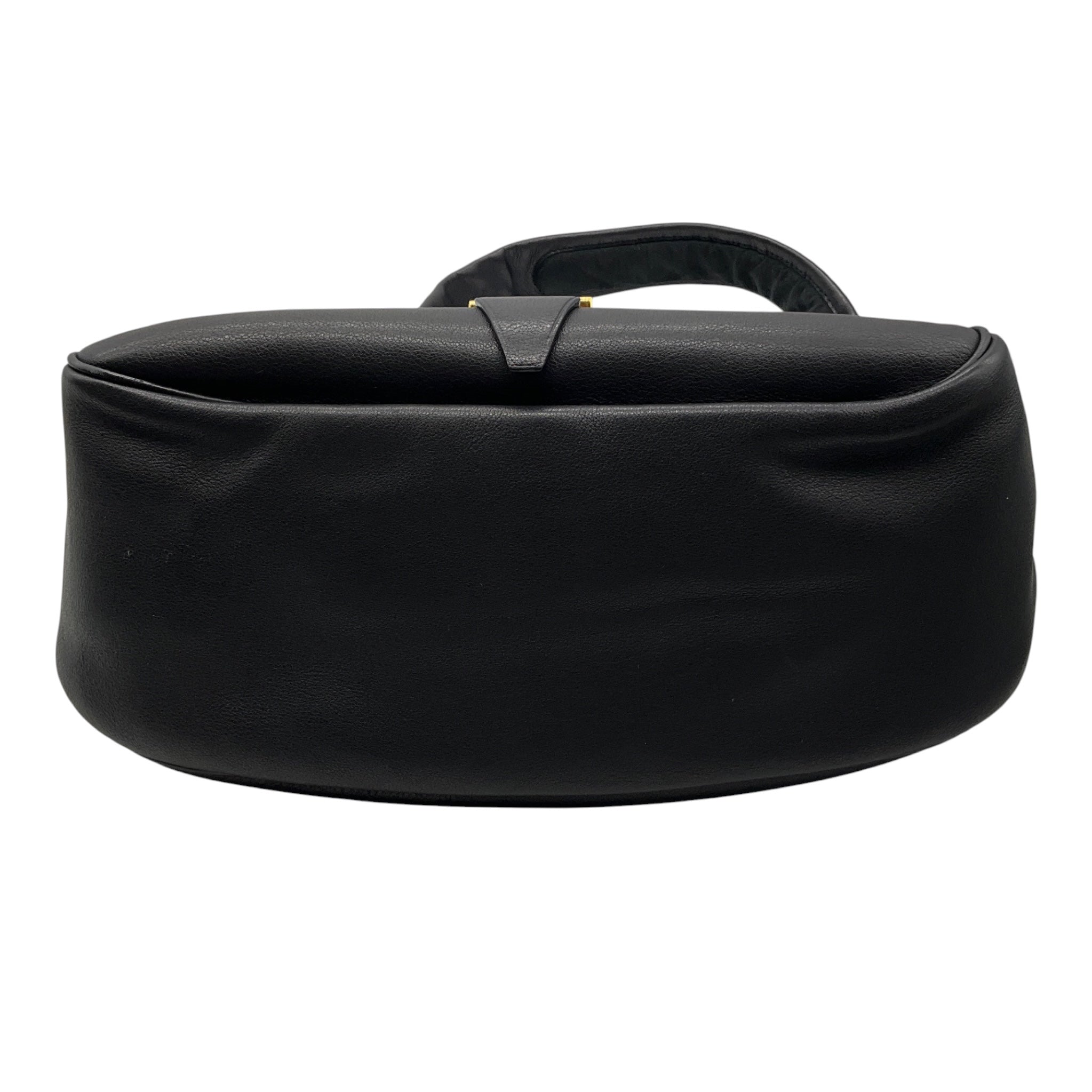 Tom Ford Black / Gold Hardware Zipper Detail Leather Shoulder Bag