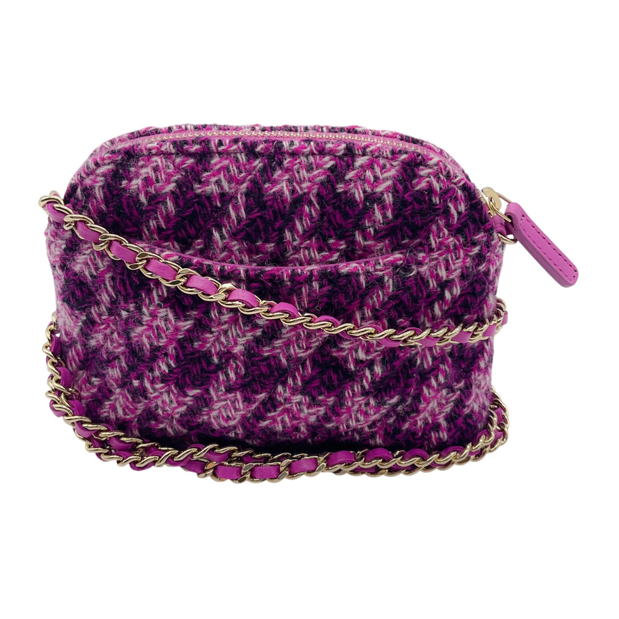 Chanel Purple Tweed Mini Crossbody Bag