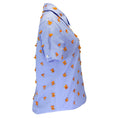 Load image into Gallery viewer, Duncan Blue / Orange Embellished Short Sleeved Button-down Cotton Shirt

