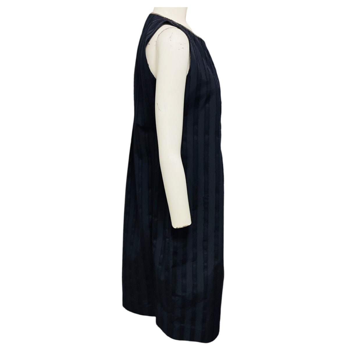 Fabiana Filippi Aubergine Sleeveless Pleated Midi Dress with Monili