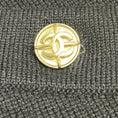 Load image into Gallery viewer, Chanel Navy / White 2016 Cashmere Knit Long Cardigan Sweater with Silver CC Logo Buttons
