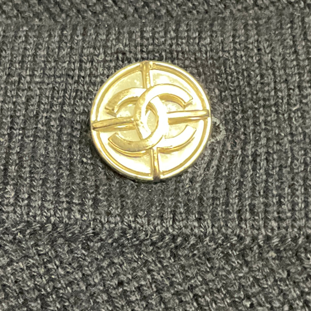 Chanel Navy / White 2016 Cashmere Knit Long Cardigan Sweater with Silver CC Logo Buttons
