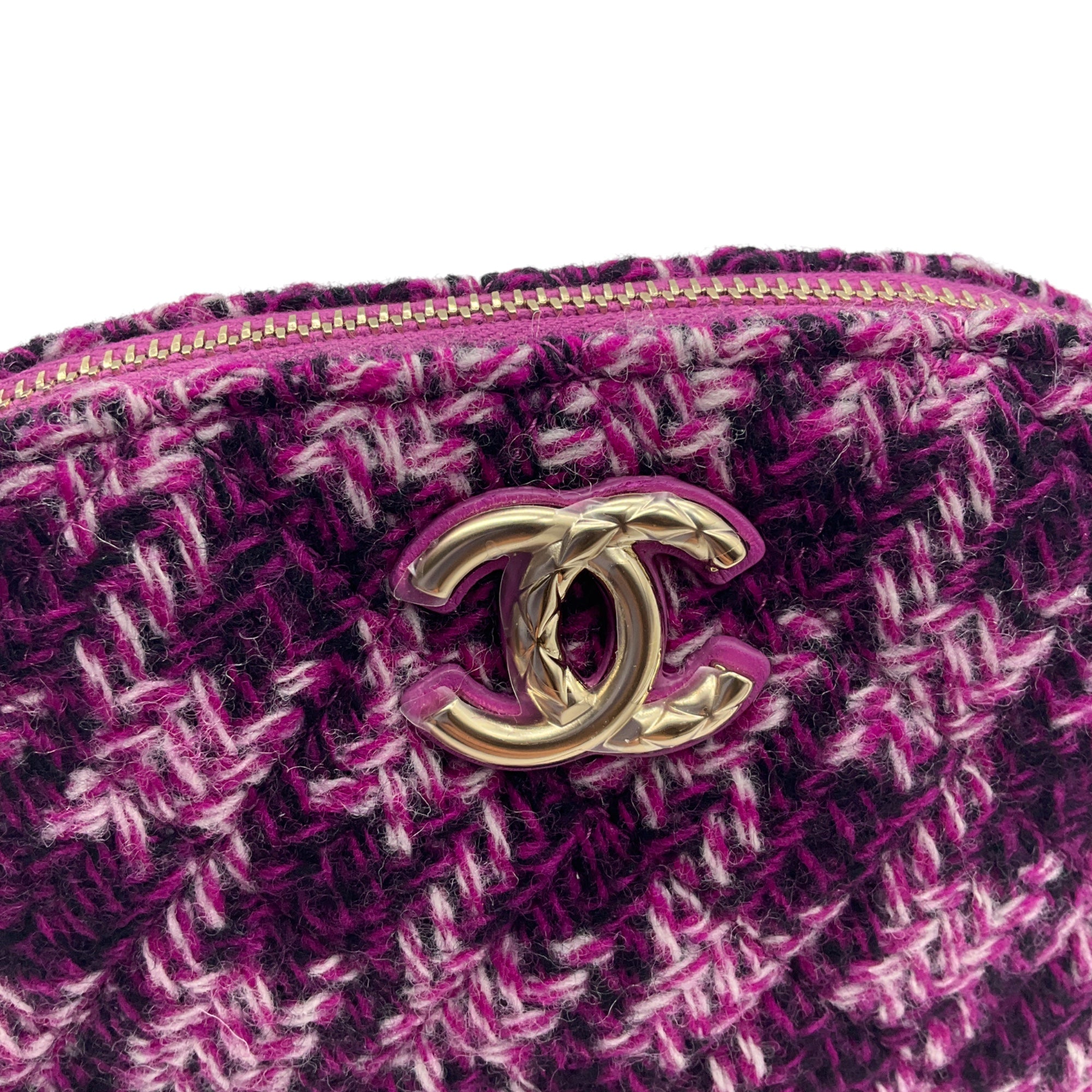 Chanel Purple Tweed Mini Crossbody Bag