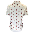 Load image into Gallery viewer, Duncan White / Red Embellished Short Sleeved Button-down Cotton Shirt
