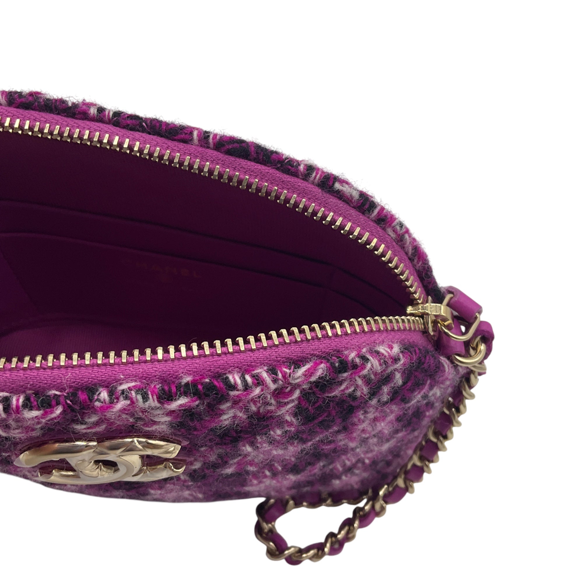 Chanel Purple Tweed Mini Crossbody Bag