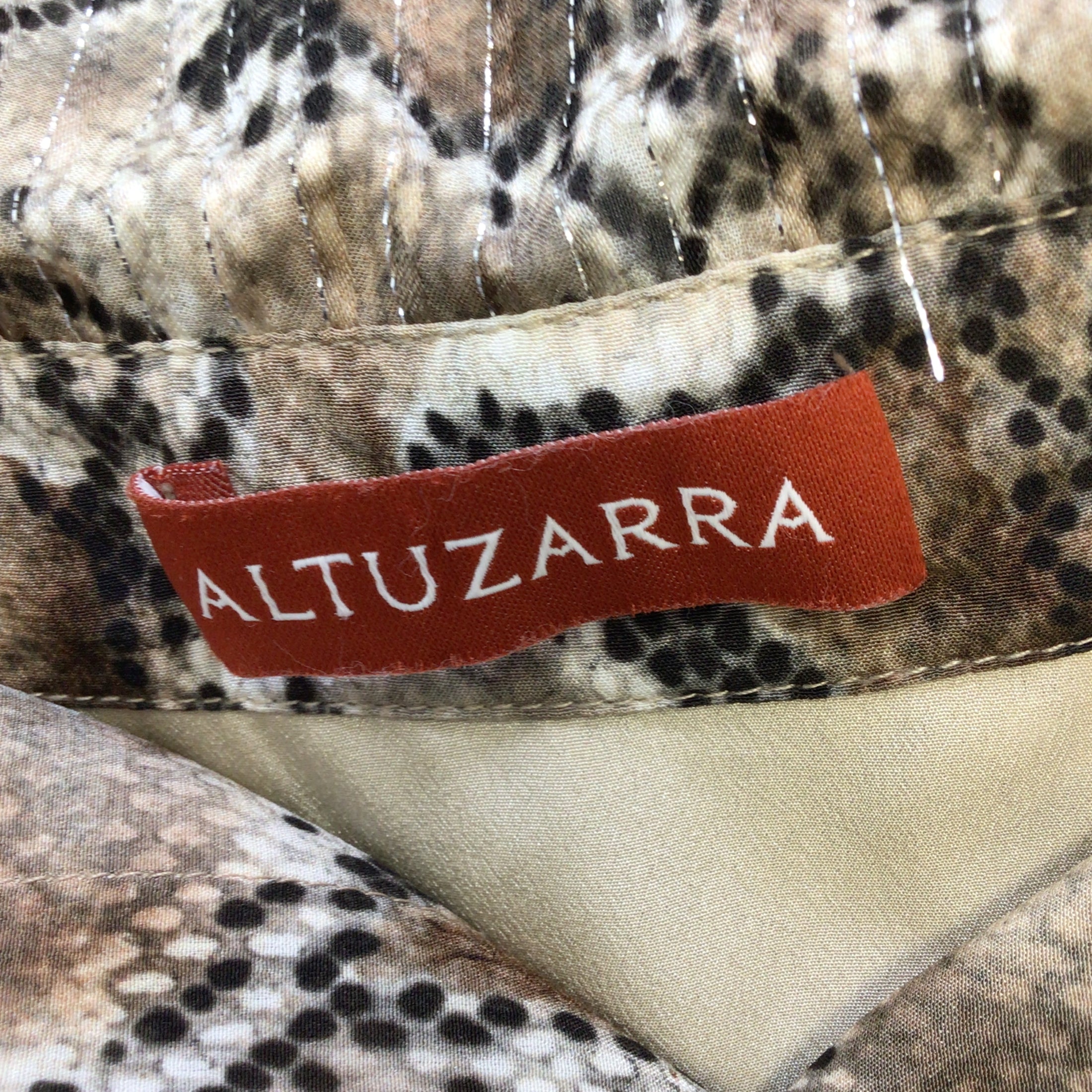 Altuzarra Taupe Multi Snakeskin Print Button-down Silk Shirtdress