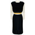 Load image into Gallery viewer, Derek Lam Black / Cream / Tan Sleeveless A-Line Dress with Tricolor Belt
