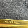 Load image into Gallery viewer, Tom Ford Black / Gold Hardware Zipper Detail Leather Shoulder Bag
