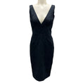 Load image into Gallery viewer, J. Mendel Navy Blue Fitted Sleeveless V-Neck Stretch Dress
