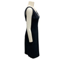 Load image into Gallery viewer, J. Mendel Navy Blue Fitted Sleeveless V-Neck Stretch Dress
