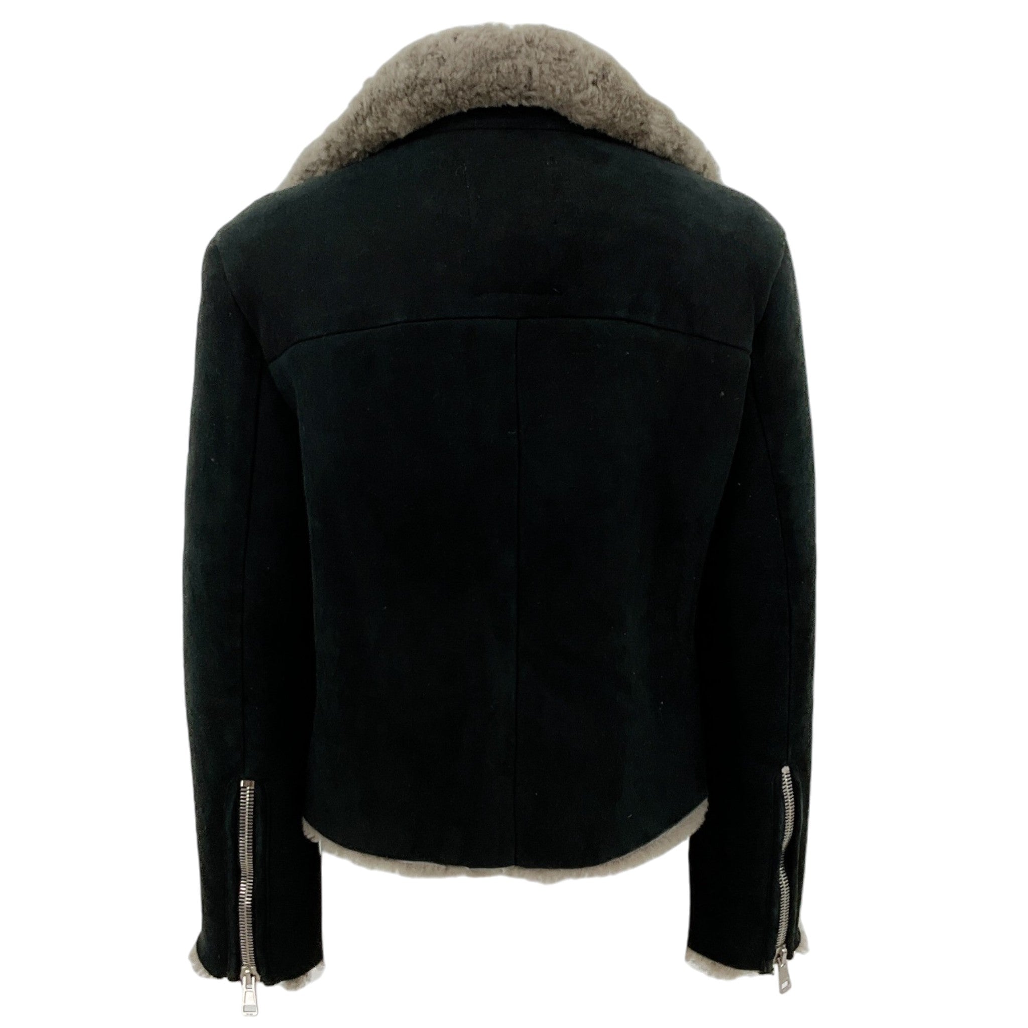 Acne Black Shearling Moto Jacket