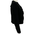 Load image into Gallery viewer, Elie Tahari Black Suede Ruffle Front Jacket
