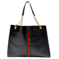 Load image into Gallery viewer, Gucci Black Tiger Head Leather Rajah Chain Tote Bag
