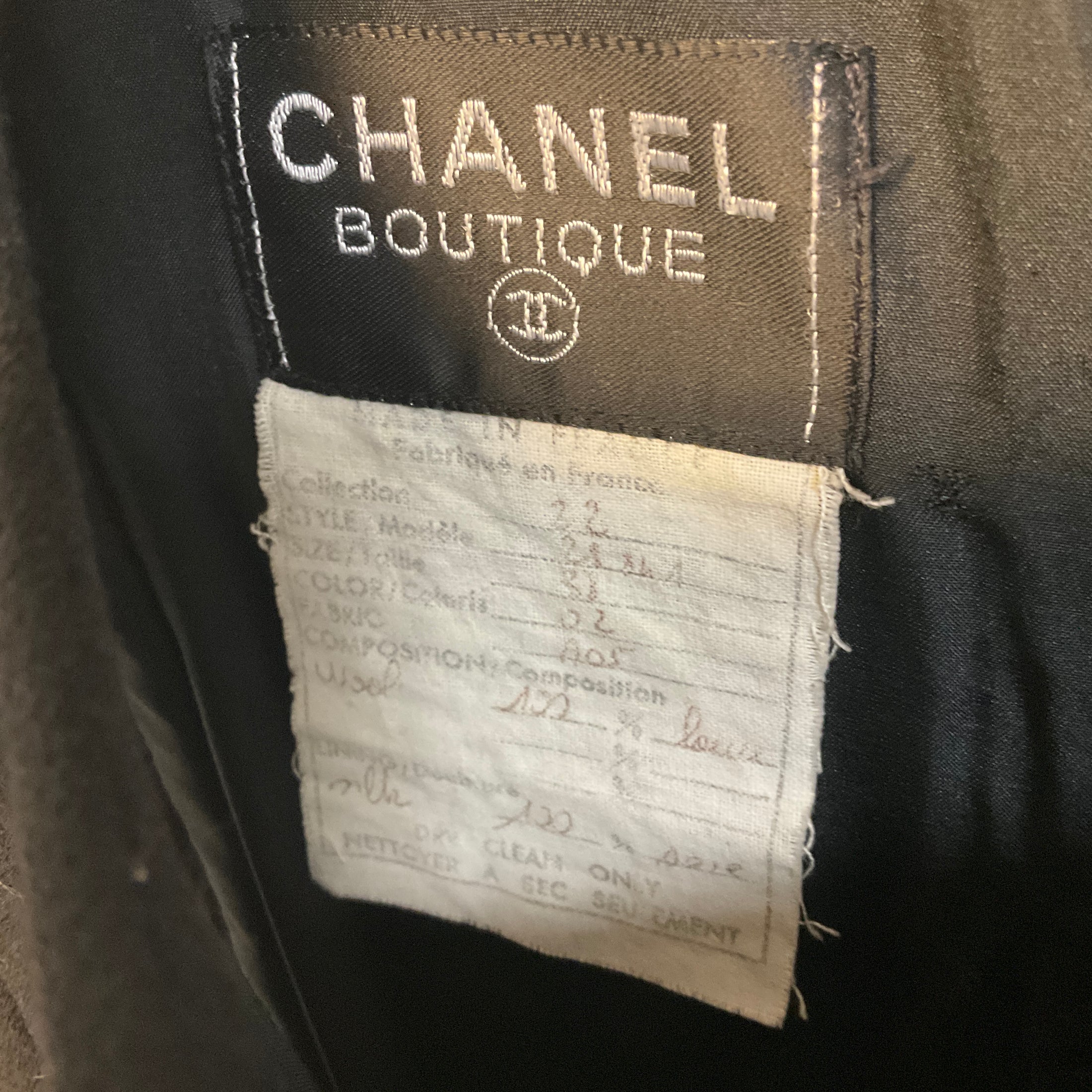 Chanel Vintage Black Sleeveless Wool Gauze Midi Dress
