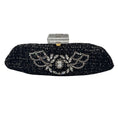 Load image into Gallery viewer, Chanel Black / White Crystal Embellished Tweed Evening Clutch Bag
