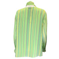 Load image into Gallery viewer, Akris Green Multi Striped Tie-Neck Silk Blouse

