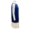 Load image into Gallery viewer, Balenciaga Blue / Ivory Sleeveless Silk Twill Shift Dress
