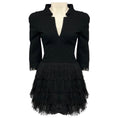 Load image into Gallery viewer, Chanel Couture Vintage Black Tweed and Lace Tulle Mini Cocktail Dress
