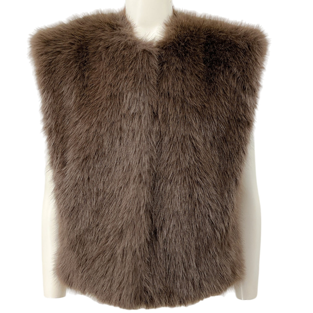 AGOLDE Brown Faux Fur Paloma Gilet Vest
