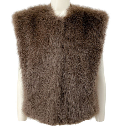 AGOLDE Brown Faux Fur Paloma Gilet Vest
