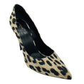 Load image into Gallery viewer, Celine Beige / Black Leopard Print Pointed Toe Canvas Pumps
