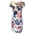 Load image into Gallery viewer, Carolina Herrera White / Red / Blue Floral Printed Short Sleeved Dress
