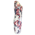 Load image into Gallery viewer, Carolina Herrera White / Red / Blue Floral Printed Short Sleeved Dress
